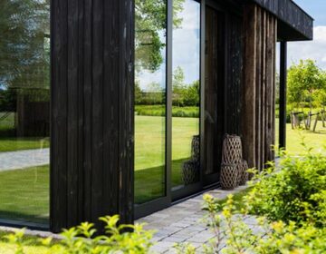 Sustainable wood cladded garden house